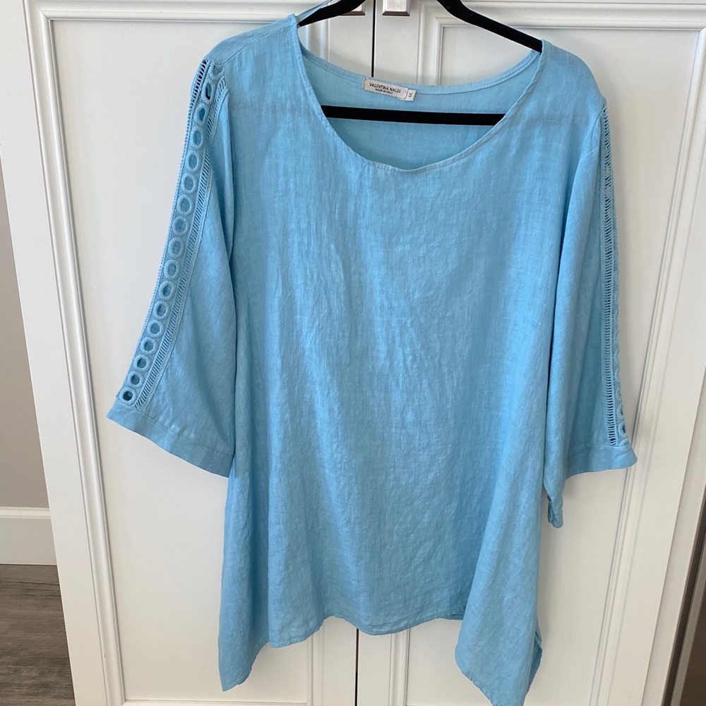 Valentina Naldi Linen Tunic Lagenlook made in Italy size 1X